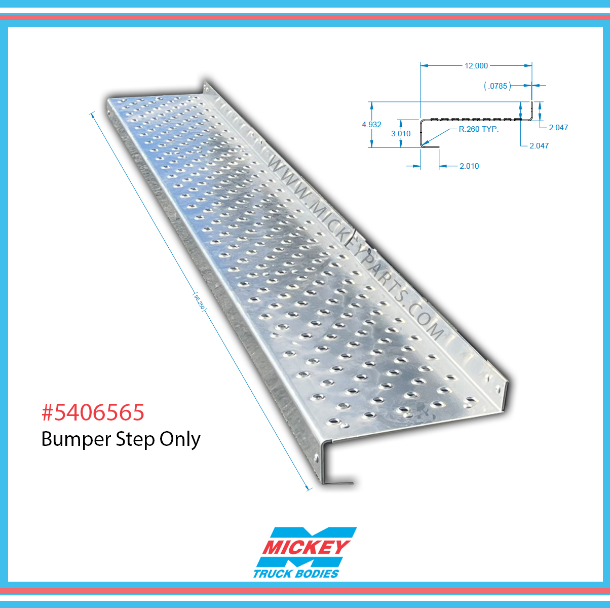 mickeyparts.com: Bumper Step (Alum) for 96W Open Back Bumper