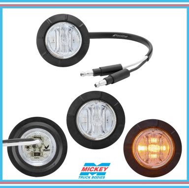 1.25" Round P2/P3/PC2 Clearance Marker Amber Clear Lens