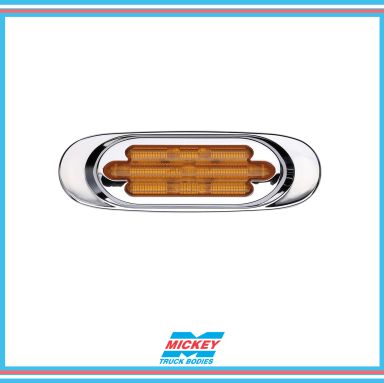 13 LED Chrome Oval Amber Clearance Marker