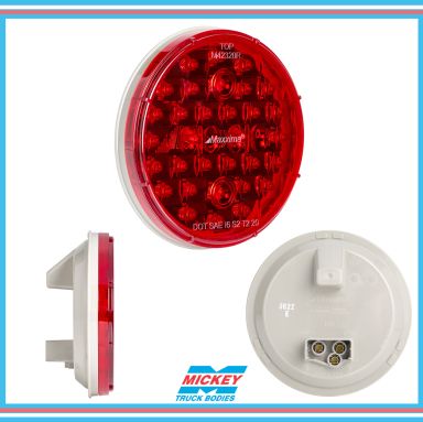 4" Round Red Stop/Tail/Turn Lamp, Vantage Series