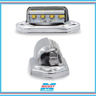 LED License Light - 1.7" X 1" w/ SS Chrome Bezel