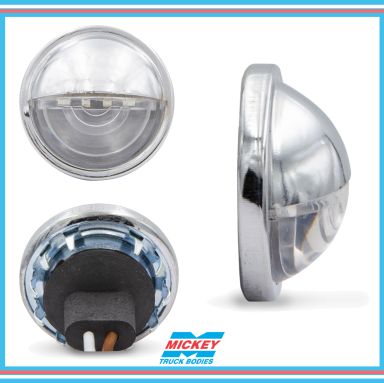 LED License Light 1.5" Round W/ SS Chrome Bezel