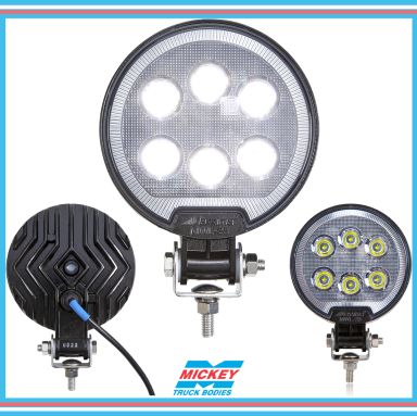 Round 6 LED Black Work Light 1,400 Lumen