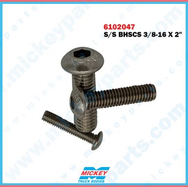 S/S BHSCS 3/8 - 16 X 2"