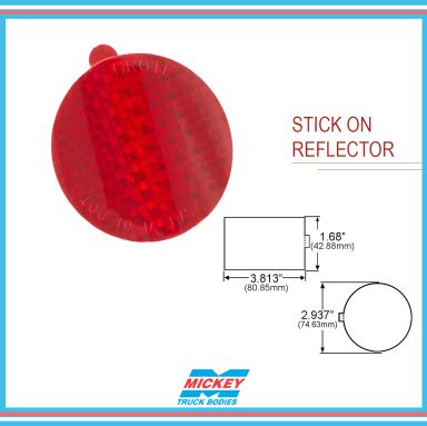 Grote 3" Red Round Stick-On Reflector