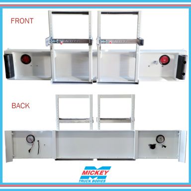 Mickey Beverage Body ALUM REAR BUMPER 16H X 96W (15.625 X 93.38) (2 LIGHT HOLES)