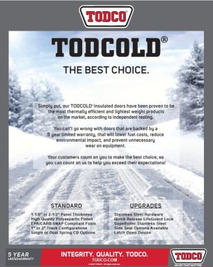 Todco Insulated TodCold Rear Reefer Door 1-1/8"