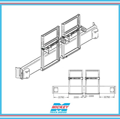 Mickey Beverage Body - ALUM. Double Pan Style Bumper w/Dual Hand truck Racks