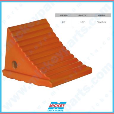 LARGE WHEEL CHOCKS, ORANGE, POLY 8.13" H x 8.69" W