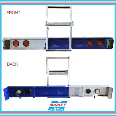 Mickey Beverage Body - ALUM. 16H X 96W Bumper w/ 1 Hand truck Rack (4 LIGHT HOLES)