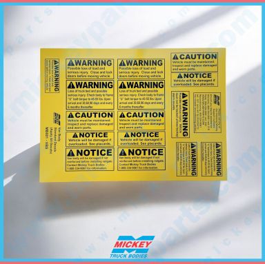 VAN BODY DECAL PACK (WARNING/CAUTION)